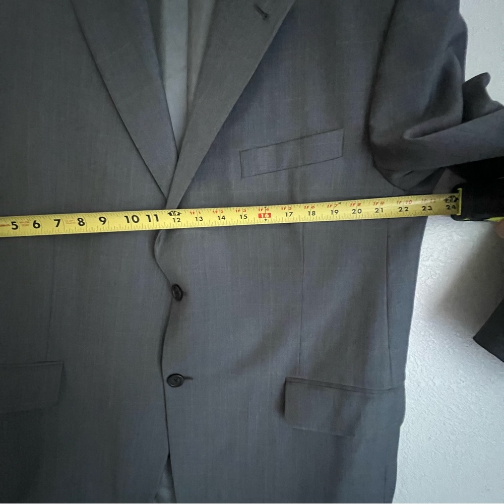 Burberry London Mens Grey Subtle Plaid Suit Jacket Blazer 44 Short - Picture 9 of 9